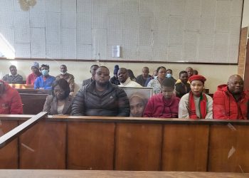 Members of the EFF and the Gardee family are pictured inside the Nelspruit Magistrate’s Court in this picture taken on 03 August 2022.