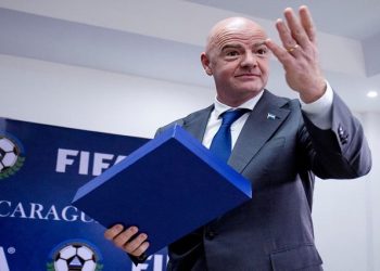 FIFA's president Gianni Infantino gestures during a news conference at the Nicaragua National Football stadium, in Managua, Nicaragua August 29, 2022