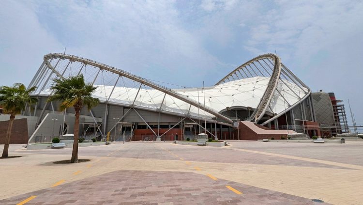 The Khalifa International Stadium located in the Aspire Zone in Doha, Qatar. The stadium will host matches during the FIFA World Cup Qatar 2022 tournament.