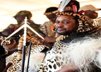 [File Image] AmaZulu King, MisuZulu kaZwelithini at his official coronation at the Moses Mabhida stadium in Durban, October 29, 2022.