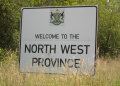 A sign board indicating you are entering the North West province.