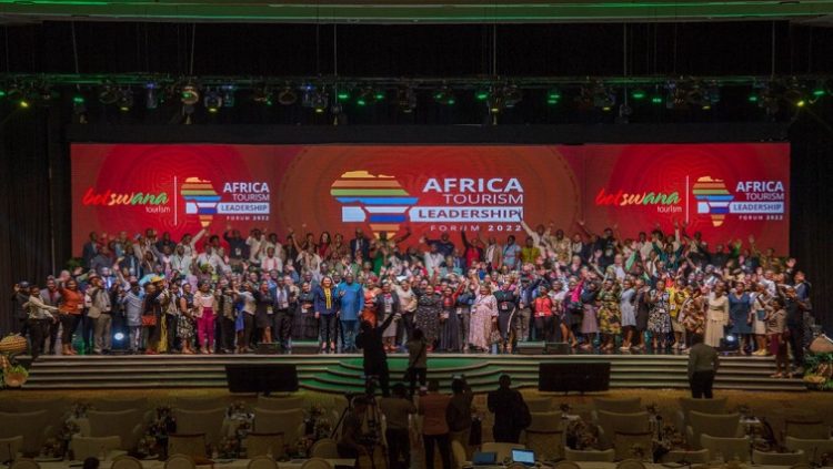 Delegates at the closing ceremony of the 5th Africa Tourism Leadership Forum at the Grand Palm Hotel International Convention Centre in Gaborone, Botswana.
