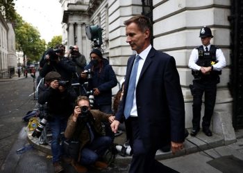New Chancellor of the Exchequer Jeremy Hunt arrives at Downing Street in London, Britain.