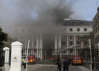 South African Parliament goes up in flames in January 2022.
