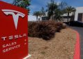 A Tesla sales and service center is shown in Costa Mesa, California, U.S. June 28, 2018.
