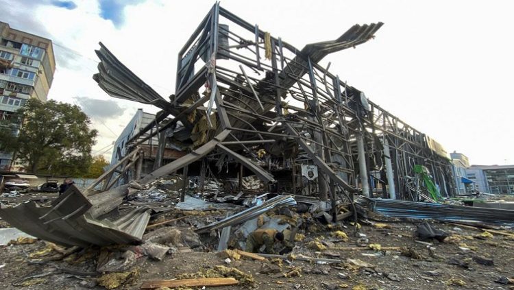[File Image] A view shows an office building of a car retailer destroyed during a Russian missile attack in Zaporizhzhia, Ukraine October 11, 2022.