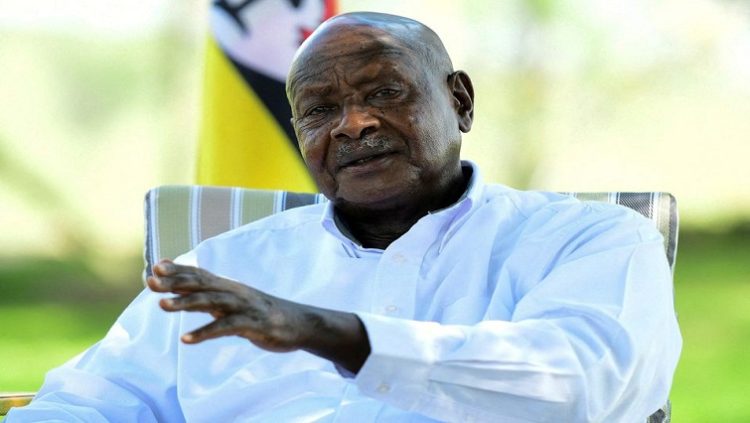 Uganda's President Yoweri Museveni speaks during a Reuters interview at his farm in Kisozi settlement of Gomba district, in the Central Region of Uganda, January 16, 2022.