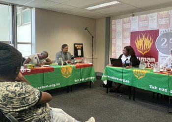 Commissioner Chris Nissen chairing a 3-day hearing at the Western Cape Provincial Office in regarding allegations of violence and police brutality that had occurred during lockdown.