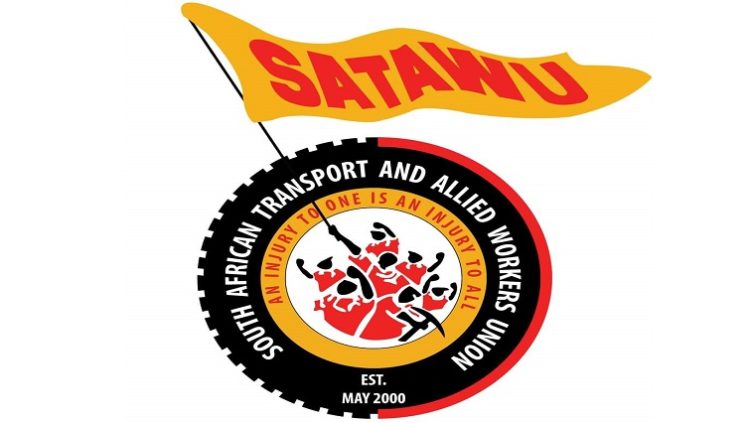 The logo of the South African Transport and Allied Workers Union.