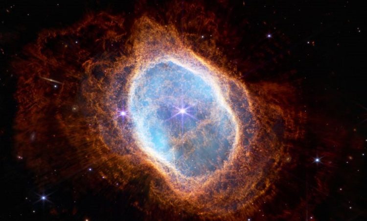 An observation of a planetary nebula from the NIRCam instrument of NASA's James Webb Space Telescope, released July 12, 2022.