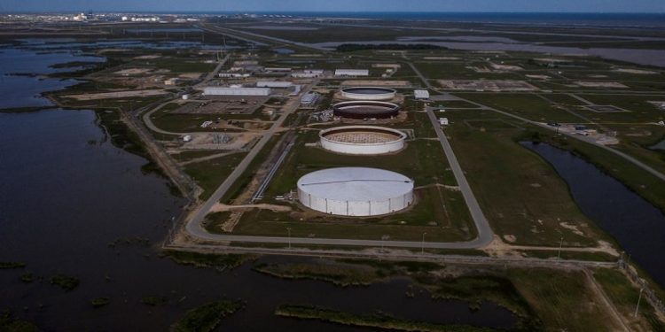 File | The aerial view of Bryan Mound oil storage facility in Texas, US.