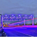 A night view of an e-toll gantry on one of Gauteng's highways.