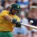 Rilee Rossouw scored the first century of the tournament to help the Proteas to a thumping 104-run win over Bangladesh on Thursday and put them back on course for a place in the semi-finals.