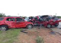 Two men were killed, and two others were left injured when a light motor vehicle crashed into the side of another on Dendron Road outside Polokwane.