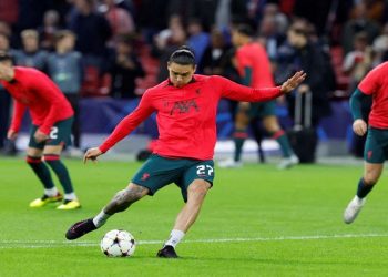 Soccer Football - Champions League - Group A - Ajax Amsterdam v Liverpool - Johan Cruijff Arena, Amsterdam, Netherlands - October 26, 2022 Liverpool's Darwin Nunez during the warm up before the match