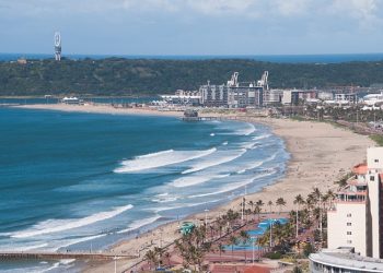 Aerial view of the Durban beachfront