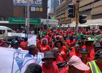 Striking Public Servants Association (PSA) members march to the Union Buildings in Pretoria.