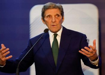 John Kerry, US Special Envoy for Climate speaks as he attends the opening of the American Pavilion in the COP27 climate summit in Egypt's Red Sea resort of Sharm el-Sheikh, Egypt November 8, 2022.