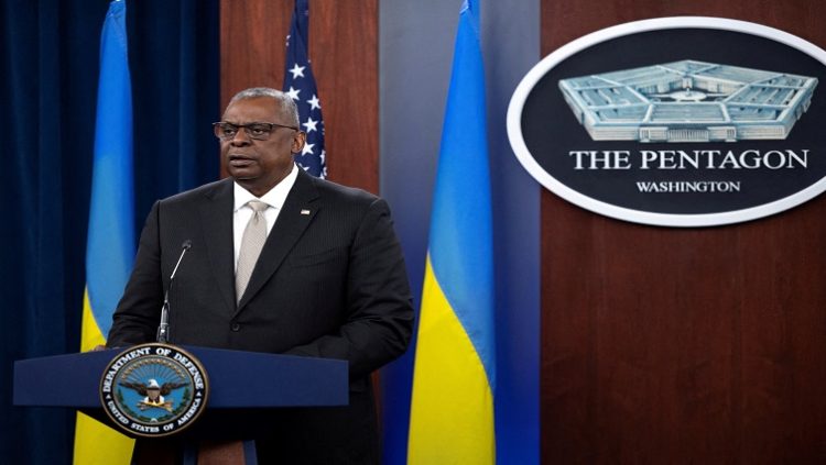 FILE PHOTO: US Defense Secretary Lloyd Austin speaks during a news briefing after participating a virtual Ukraine Defense Contact Group meeting at the Pentagon in Arlington, Virginia, US, November 16, 2022.