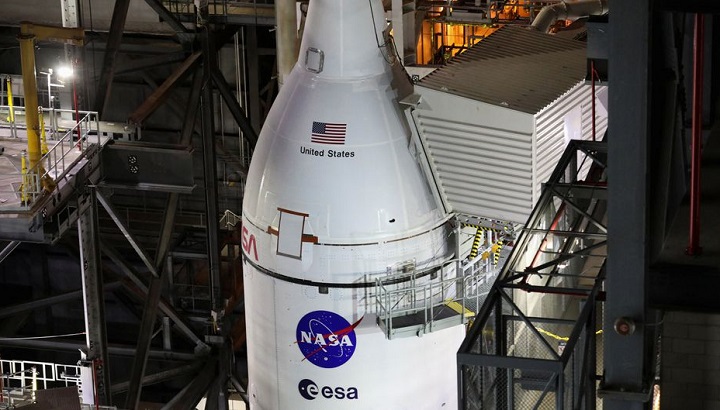 NASA's Orion spacecraft on the launch pad