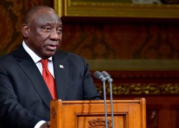 President Cyril Ramaphosa addressing UK lawmakers during his two day state visit, 2022 November, 19.
