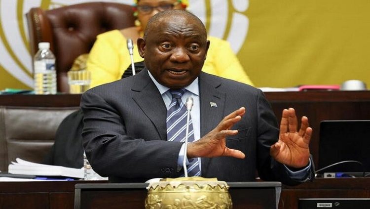 President Cyril Ramaphosa responds to questions in Parliament in Cape Town on September 29, 2022.