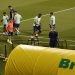 General view of Brazil players during training.