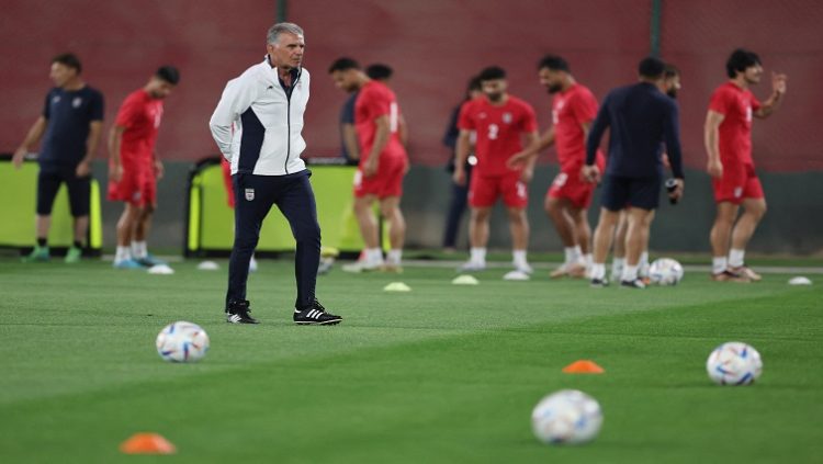 Iran coach Carlos Queiroz during training.