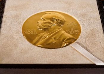 The medal presented to Nobel Laureate