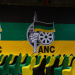The ANC logo on display at the Nasrec Exhibition Centre in Soweto ahead of the ANC's Policy Conference on July 30, 2022.