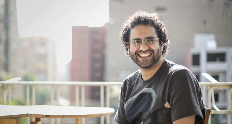 Egyptian-British hunger striker Alaa Abd El-Fattah poses for a photo in unknown location, in this undated handout image obtained by Reuters on November 8, 2022.