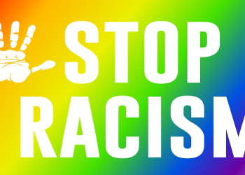 An image with a message to stop racism.