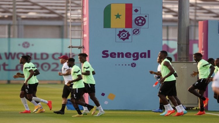 [File Image] : General view of Senegal players during training
