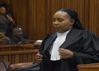 Advocate Zandile Mshololo inside the North Gauteng High Court ahead of proceedings of the Senzo Meyiwa murder trial on 14 November 2022.