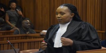 Advocate Zandile Mshololo inside the North Gauteng High Court ahead of proceedings of the Senzo Meyiwa murder trial on 14 November 2022.