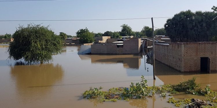 A community left flooded after heavy rains.