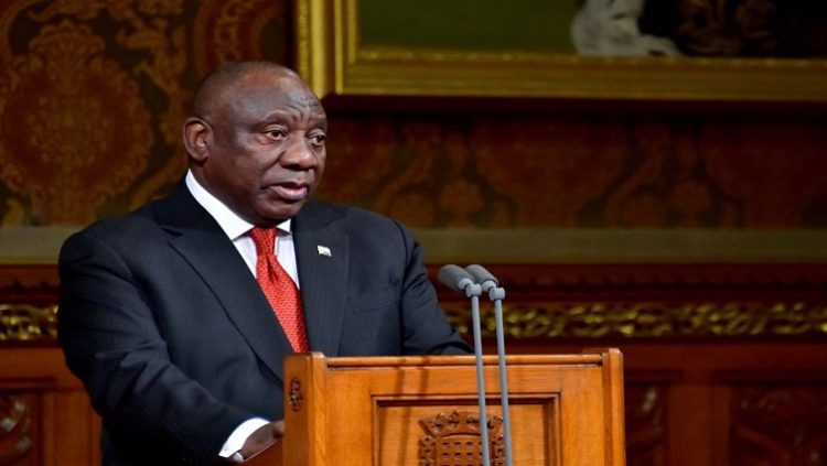 President Cyril Ramaphosa delivers an address to the Joint Sitting of the British Parliament in the Palace of Westminster in London during the occasion of his State Visit to the United Kingdom of Great Britain and Northern Ireland, November 22, 2022.