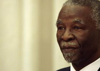 Former South African President (File Image) Thabo Mbeki looks on before addressing his cabinet in Pretoria, September 21, 2008.