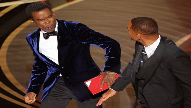 Chris Rock smacked in the face by actor Will Smith at the 2022 Oscars ceremony