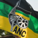 African National Congress (ANC) flag seen at a party event.