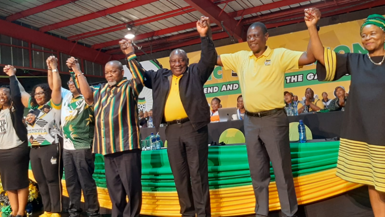 The newly elected ANC NEC top 7.