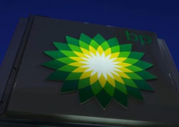 The BP logo is seen at a BP gas station in Manhattan, New York City, US, November 24, 2021.