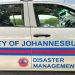 A van of the City of Jonhannesburg Disaster Management Team.
