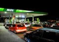 Drivers wait for fuel at a gas station of Hungarian oil company MOL Group in Budapest, Hungary, December 5, 2022