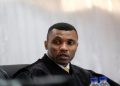 Judge Efigenio Baptista delivers the findings of the court relating to the $2 billion Credit Suisse hidden debts scandal that rocked the country's economy at Machava B Maximum Security Prison near Maputo, Mozambique November 30, 2022.