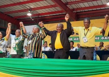 Newly-elected ANC leadership at the 55th ANC National Conference at Nasrec, Johannesburg.