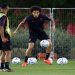 Belgium's Axel Witsel with teammates during training.