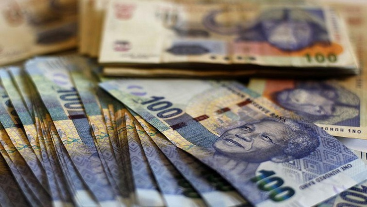 South African rand notes.