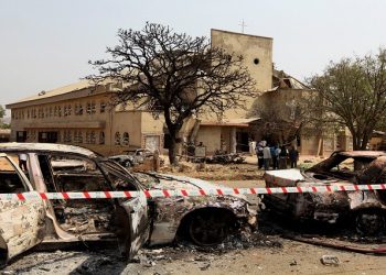 FILE PHOTO: The scene of a bombing at St. Theresa Catholic Church in Madalla, on the outskirts of Nigeria's capital, Abuja, December 25, 2011.