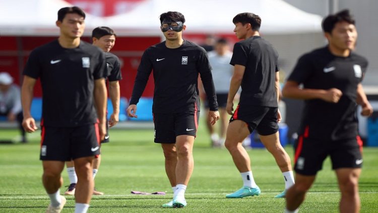 South Korea's Son Heung-min during training.